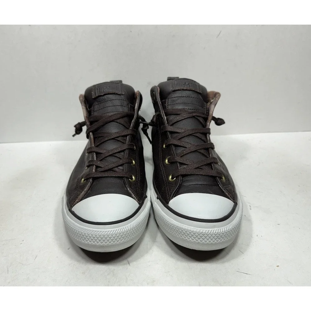 Converse Chuck Taylor All Star Shoes Street Mid Brown Leather 146731c Men's 13